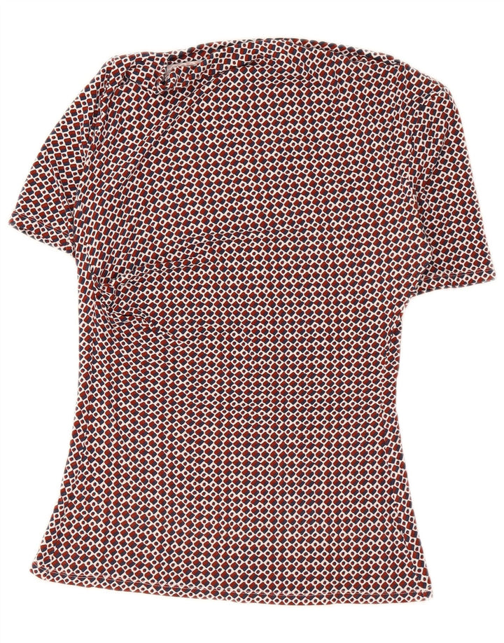 Max Mara Blusa de fin de semana para mujer Top UK 12 Medio Rojo Geométrico