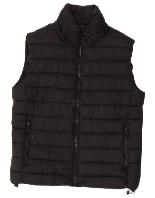 Superdry Chaleco acolchado con gráfico para hombre UK 42 XL Nylon negro