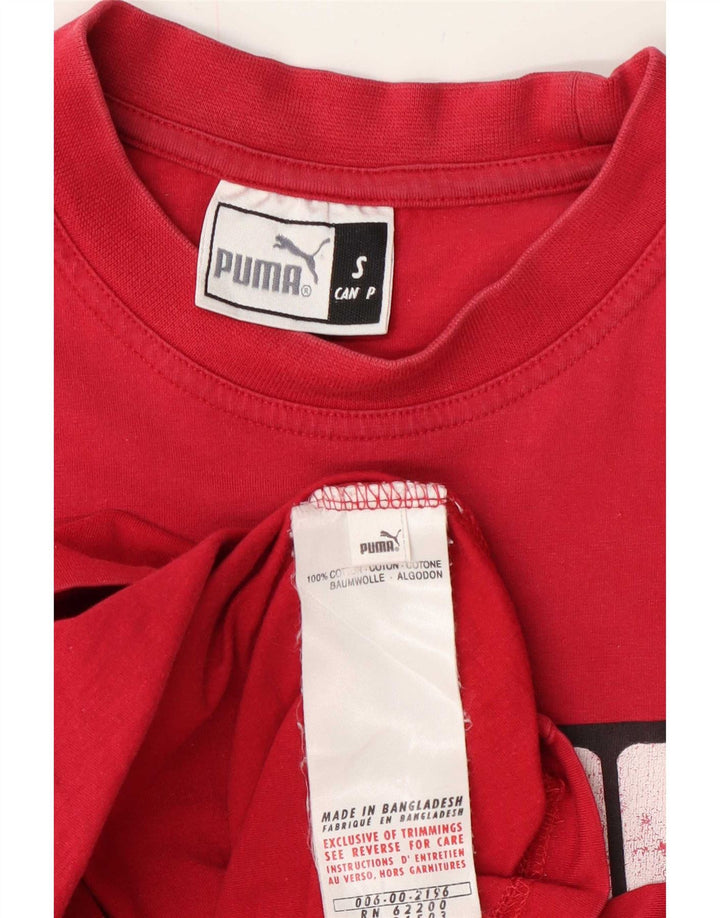 Puma Camiseta gráfica para hombre Top Small Red Cotton