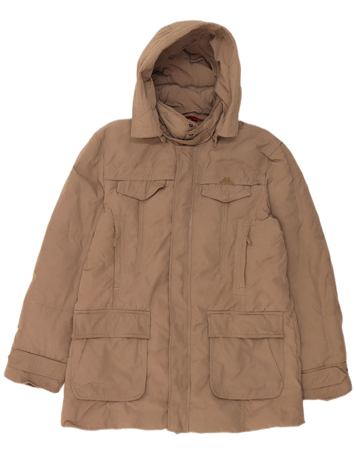 Kappa Chaqueta acolchada con capucha para hombre UK 42 XL Beige Poliéster