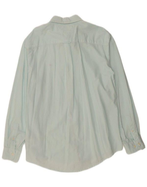 TOMMY HILFIGER Camisa Hombre XL Turquesa Rayas Algodón