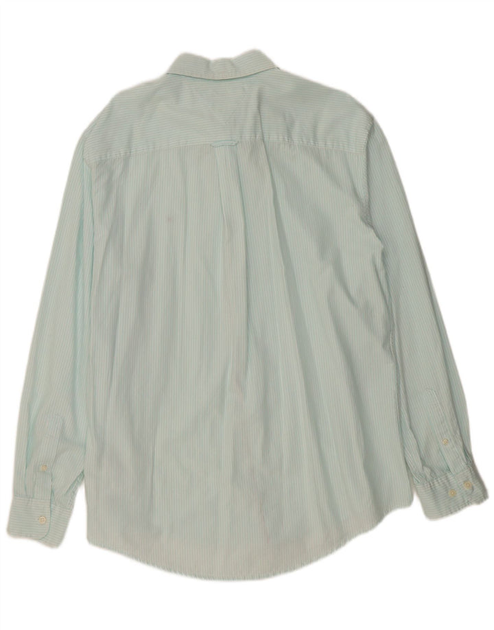 TOMMY HILFIGER Camisa Hombre XL Turquesa Rayas Algodón