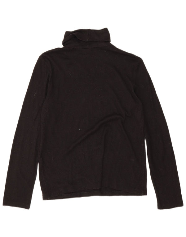 Zara Mujer Top Manga Larga UK 44 Medium Viscosa Negra