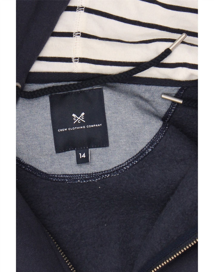 CREW CLOTHING Suéter con capucha y cremallera para mujer UK 40 Algodón azul marino mediano