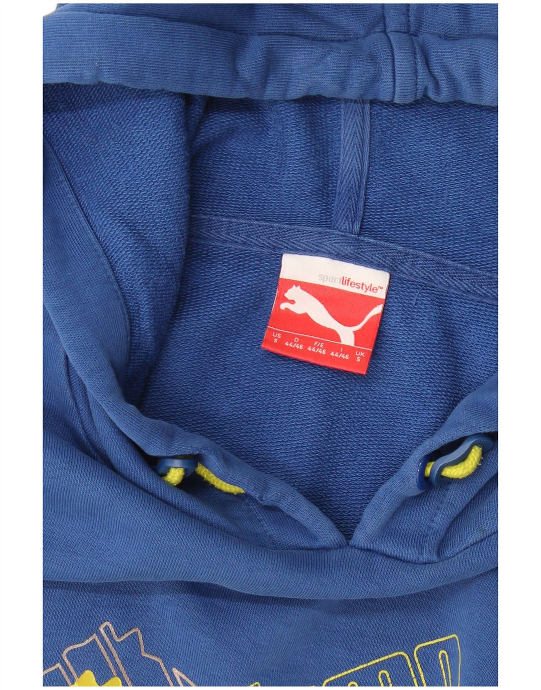 PUMA Jersey con capucha gráfica para hombre, talla pequeña, azul