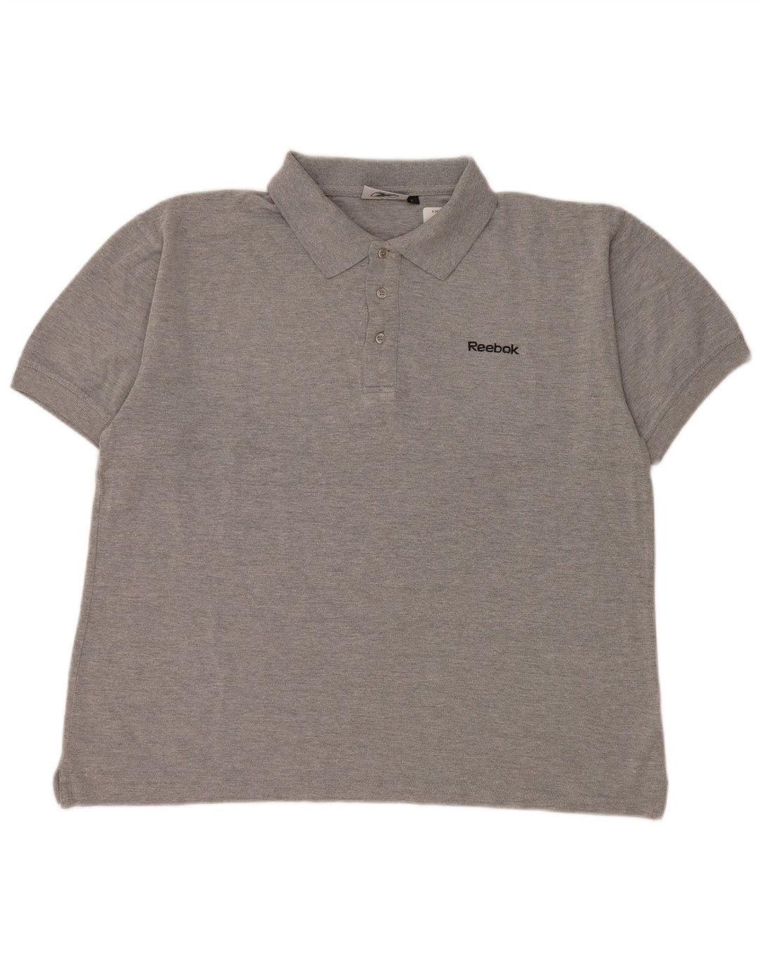 Polo Reebok para hombre de algodón moteado gris grande