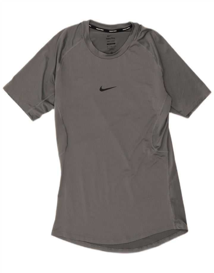 Nike Camiseta ajustada para hombre Top Gris medio Poliéster