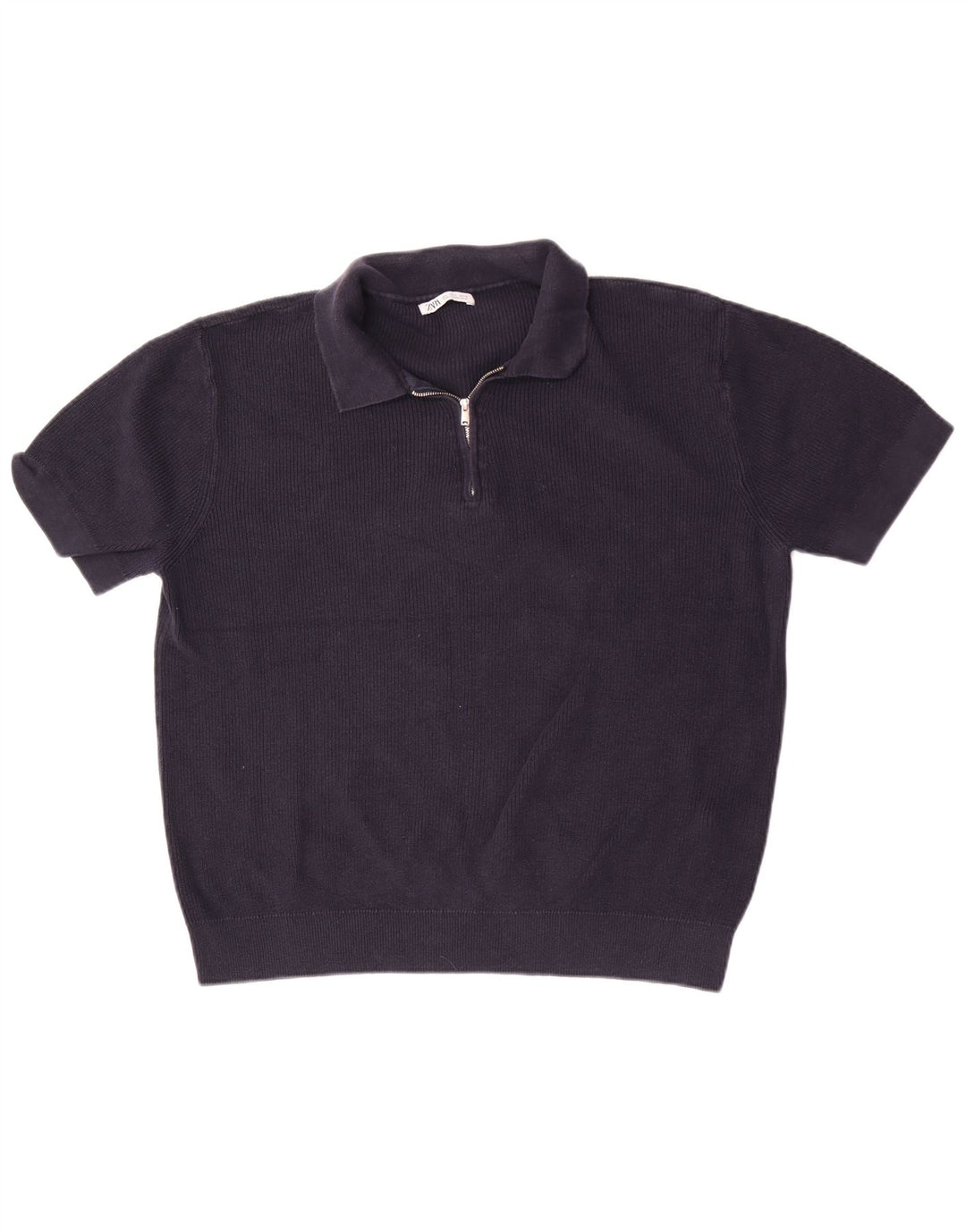 Zara Hombre Polo Polo Grande Azul Marino Algodón