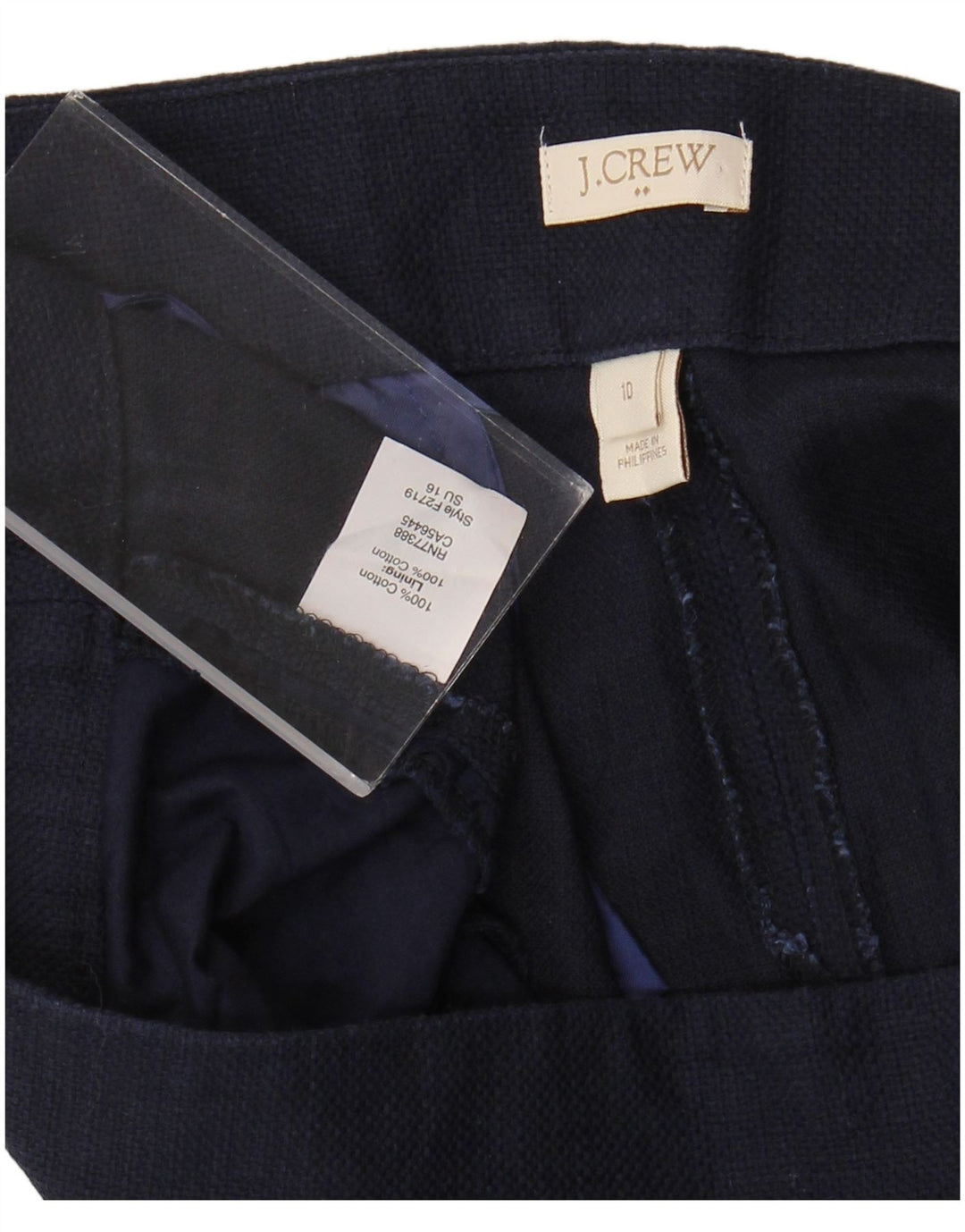 J. Crew Pantalones calientes para mujer US 10 Large W32 Azul marino Algodón