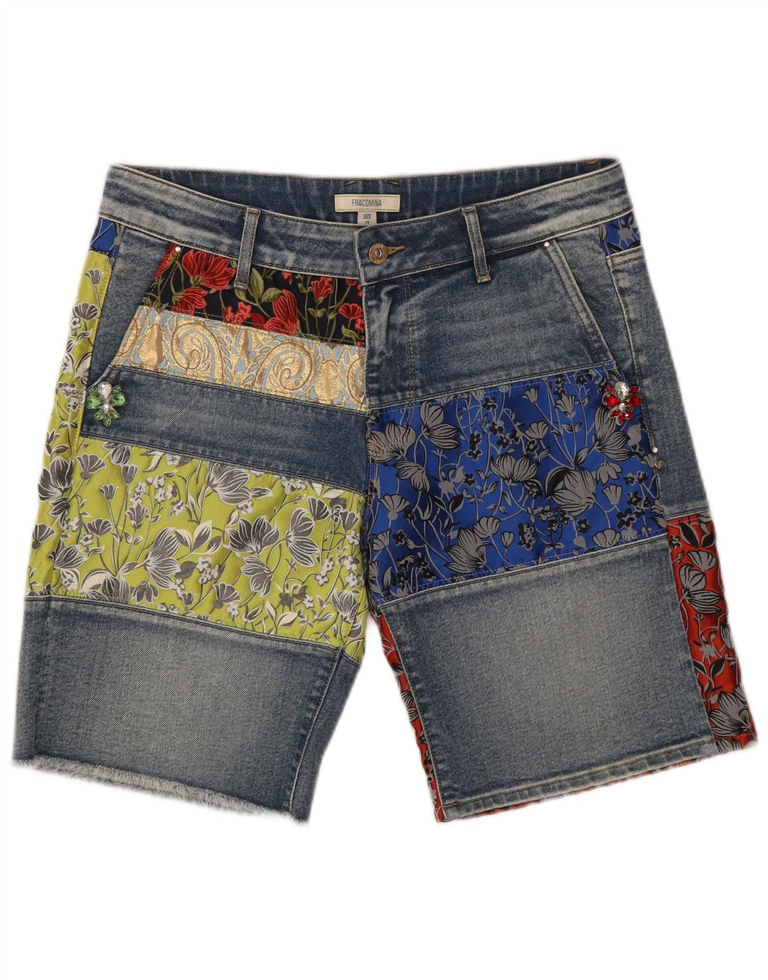 Shorts Vaqueros Mujer Fracomina W27 Small Blue Patchwork