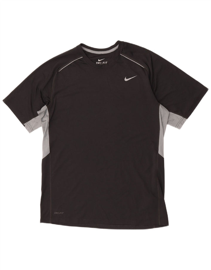 Camiseta Nike Dri Fit para hombre, talla grande, color negro, poliéster