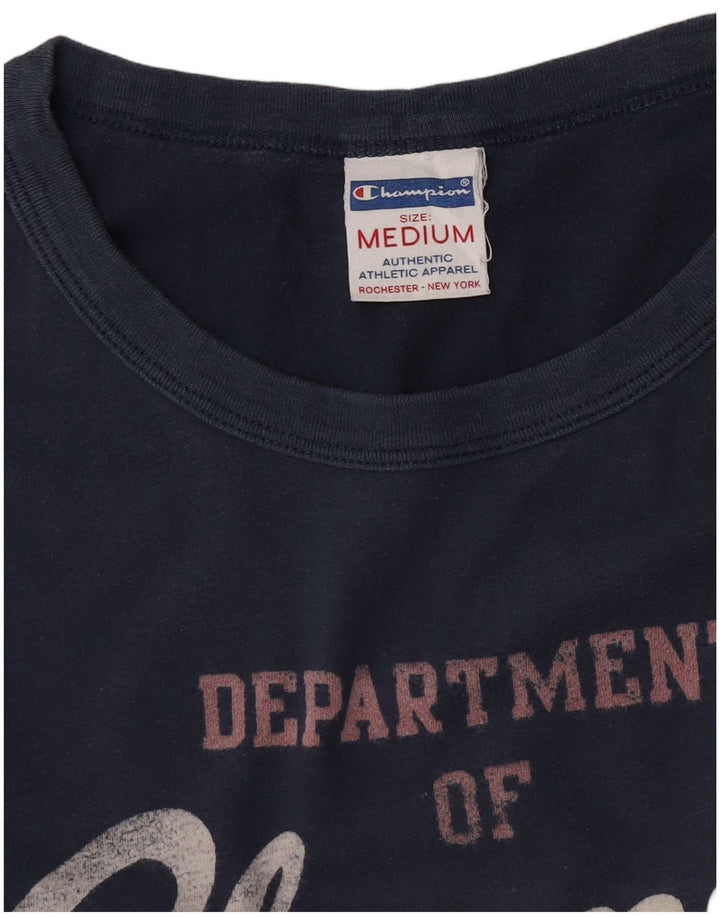 Champion Rochester Graphic Top Manga Larga Azul Marino Mediano
