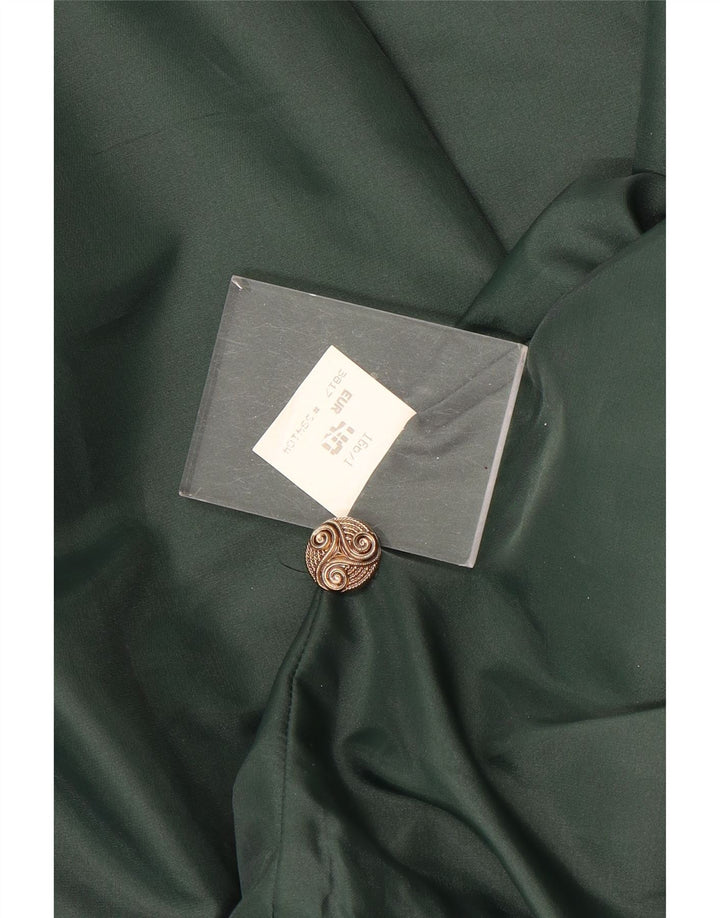 Vintage mujer crop terciopelo 3 botones Blazer chaqueta EU 40 algodón verde medio