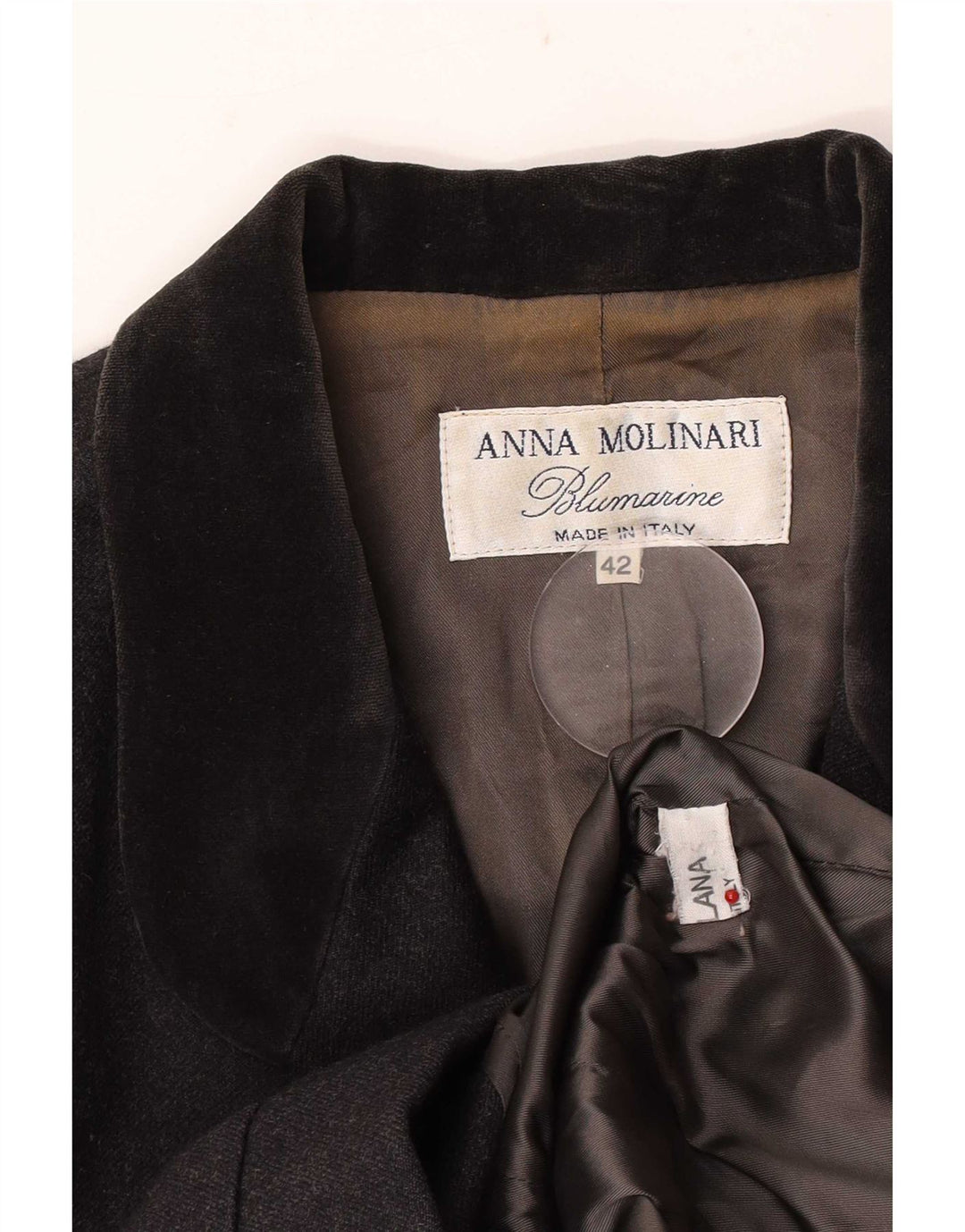 Anna Molinari Chaqueta Blazer De 4 Botones Para Mujer IT 42 Gris Medio Colorblock