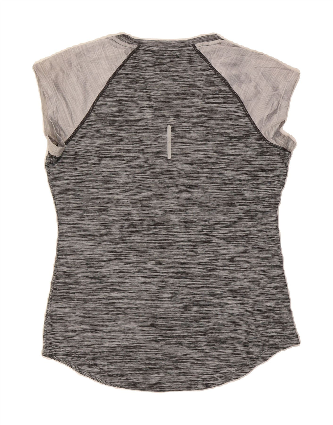 REEBOK Womens T-Shirt Top UK 14 Medium Grey Flecked Polyester Vintage Reebok and Second-Hand Reebok from Messina Hembry 