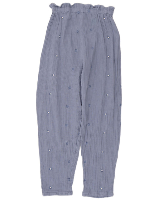 Benetton Pantalones Casuales De Talle Alto Para Niña 11-12 Años 2XL W22 L26 Azul