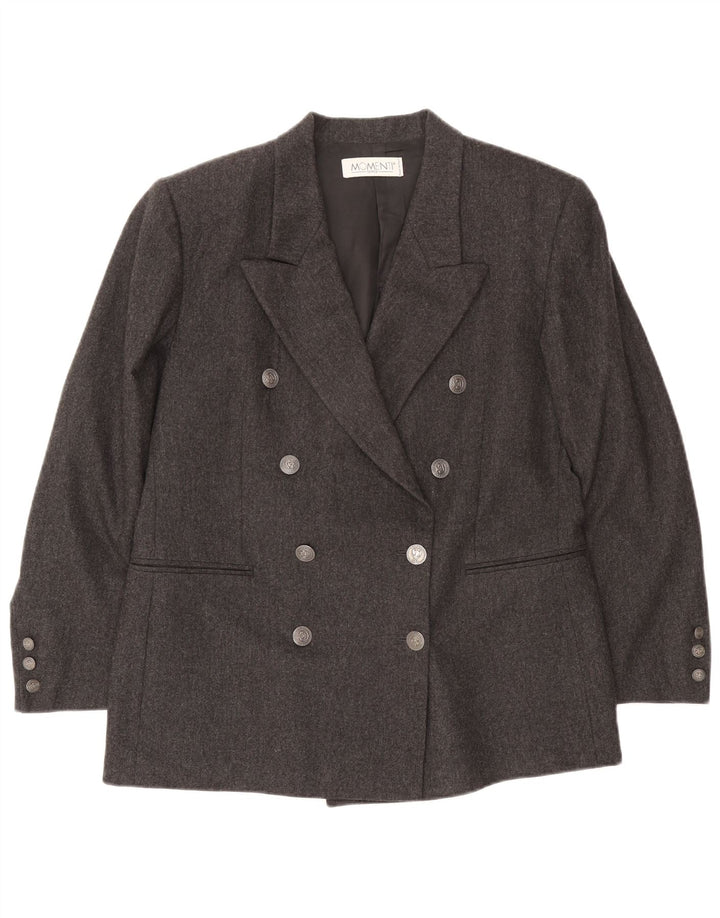 Momenti Chaqueta tipo blazer con doble botonadura para mujer UK 44 Gris medio