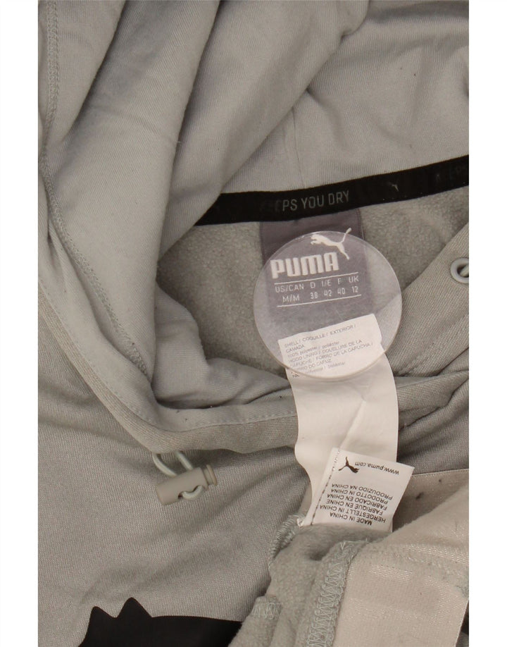 PUMA Jersey con capucha gráfica para mujer UK 12 Poliéster gris medio