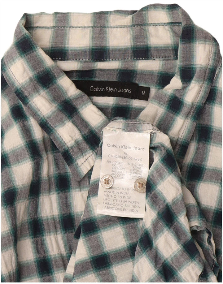 Camisa Calvin Klein Hombre Algodón A Cuadros Verde Medio