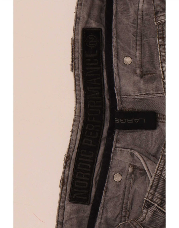 Vintage hombres cargo pantalones cortos grandes W34 camuflaje gris