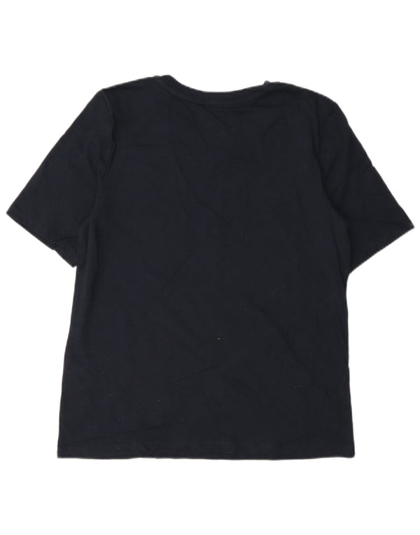 Tommy Hilfiger Camiseta gráfica para mujer Top UK 10 Small Azul marino Algodón