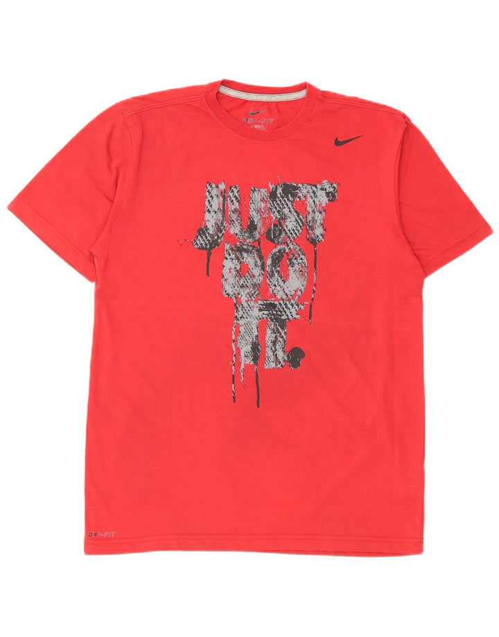NIKE Camiseta Dri Fit Graphic para Hombre Top de algodón Rojo Mediano