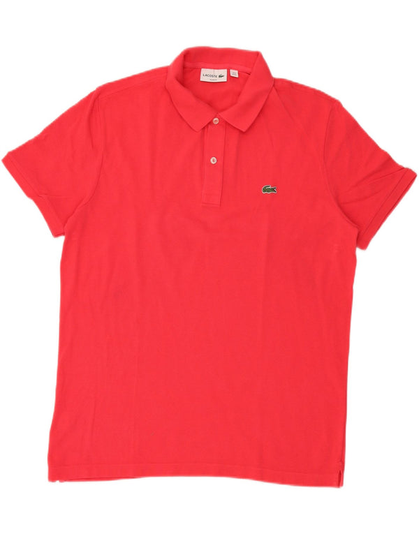 Lacoste Mens Slim Fit Polo Shirt Size 6 XL Red Cotton