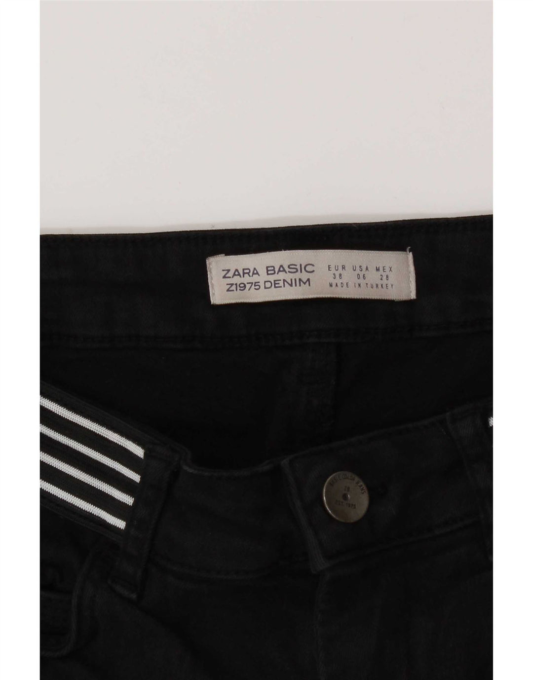 Zara Vaqueros Slim para Mujer EU 38 Small W28 L27 Negro