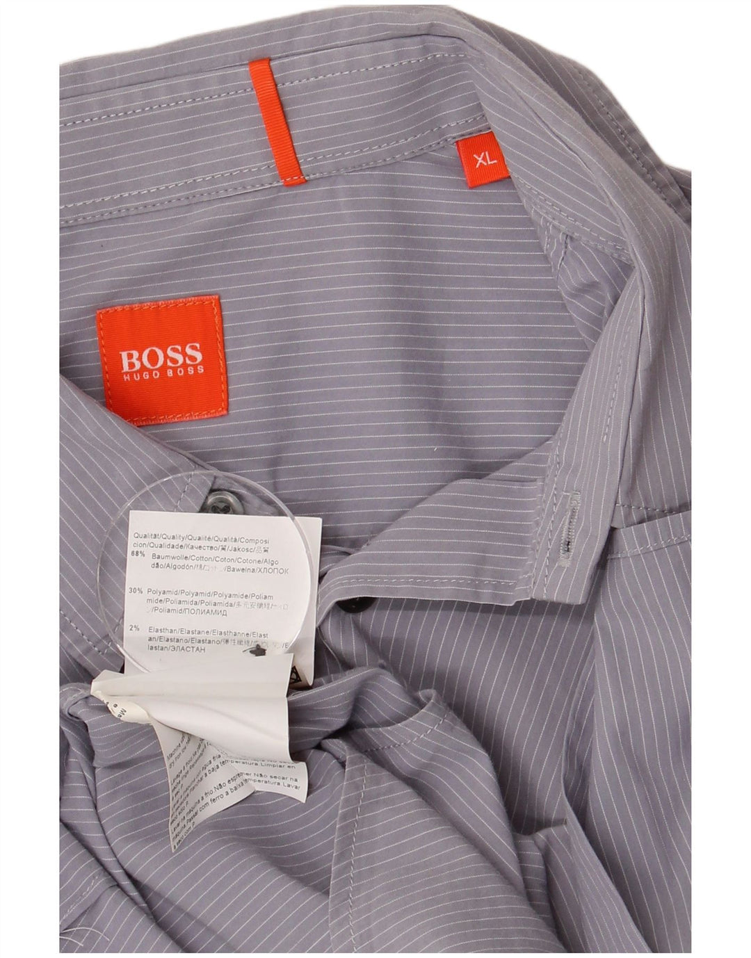 Camisa HUGO BOSS Hombre XL Algodón Rayas Azules