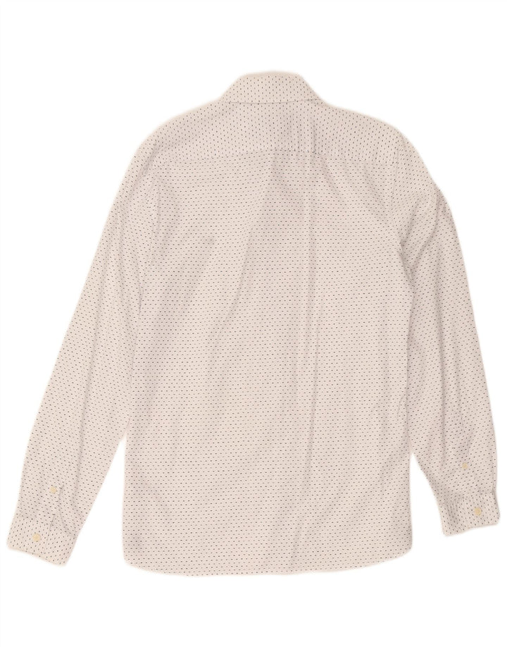 Camisa Lacoste Hombre Slim Fit Talla 39 Mediana Algodón Manchado Blanco