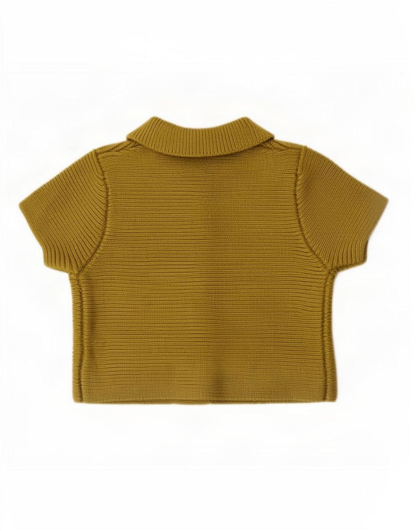 Zara Mujer Crop Cárdigan De Manga Corta Top UK 44 Medium Khaki