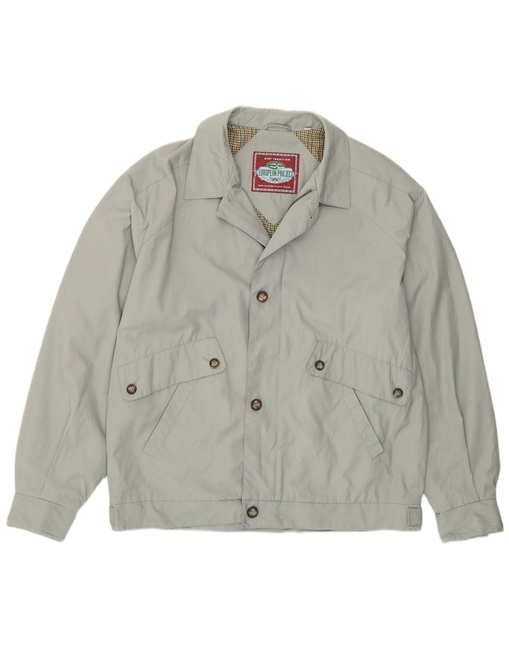 European Project Chaqueta bomber para hombre Reino Unido 40 Poliéster gris grande
