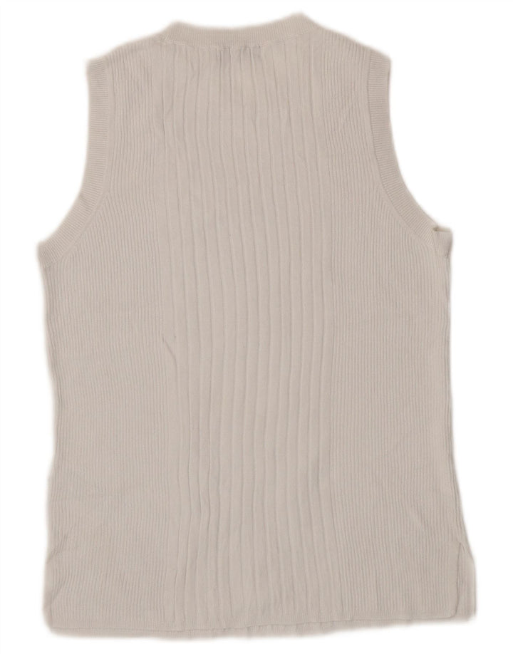 Marks & Spencer - Camiseta sin mangas para mujer, talla 40, talla grande, viscosa blanca