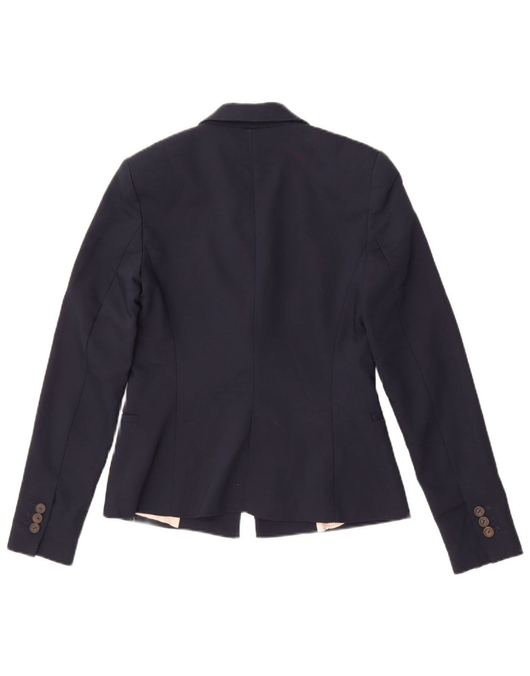 Zara Chaqueta Blazer De 1 Botón para Mujer UK 10 Small Azul Marino Algodón