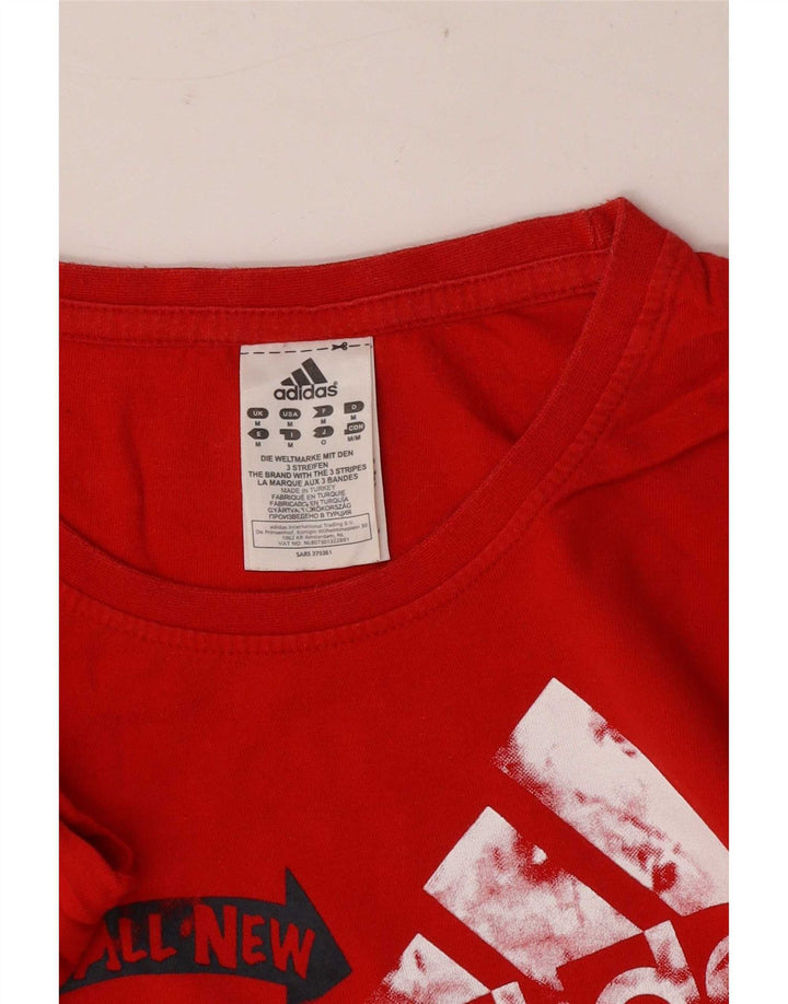 Adidas - Camiseta gráfica para hombre, color rojo medio, algodón