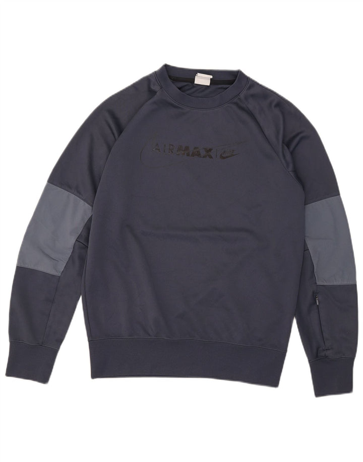 Nike - Sudadera con gráfico para hombre (talla pequeña), color azul marino, poliéster