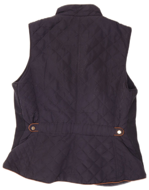 Zara Mujer Chaleco Acolchado UK 46 Grande Azul Marino