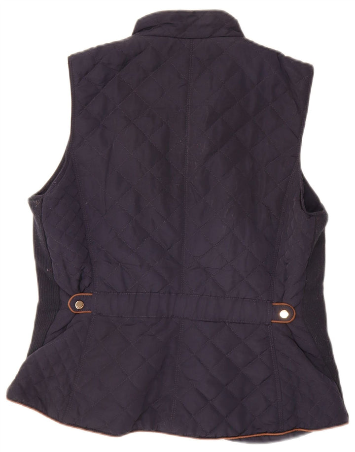 Zara Mujer Chaleco Acolchado UK 46 Grande Azul Marino