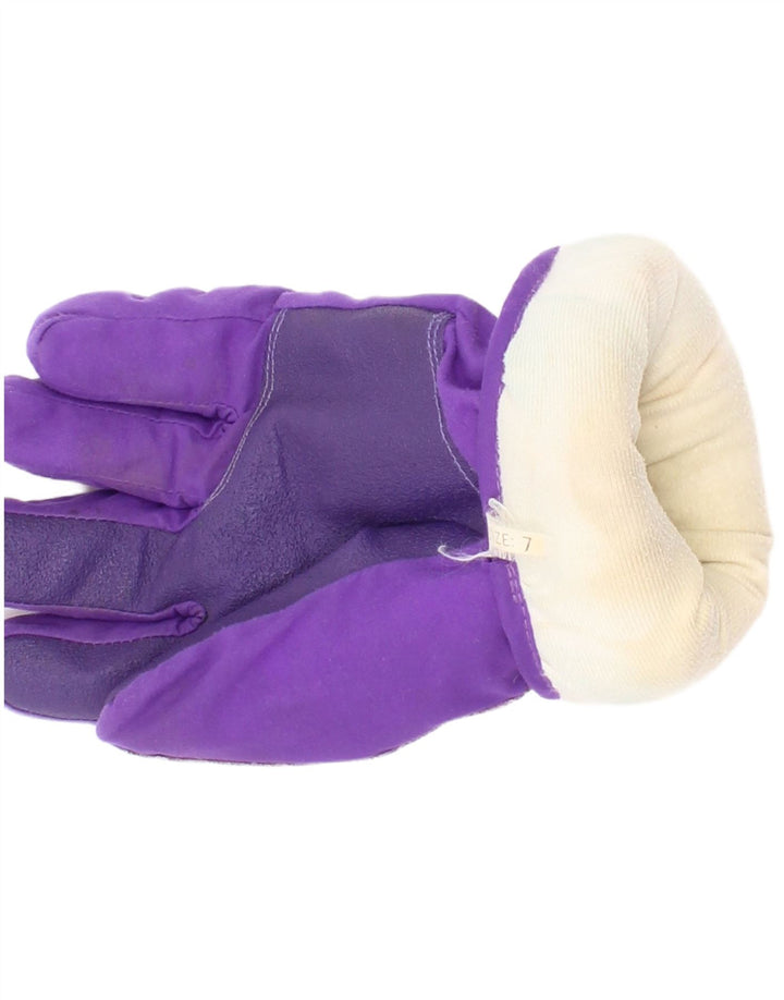 Vintage mujer gráfico guantes de esquí grande púrpura