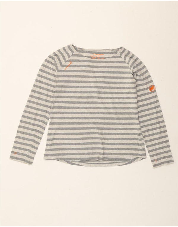 Mammut Mujer Top Manga Larga UK 44 Grande Gris Rayas