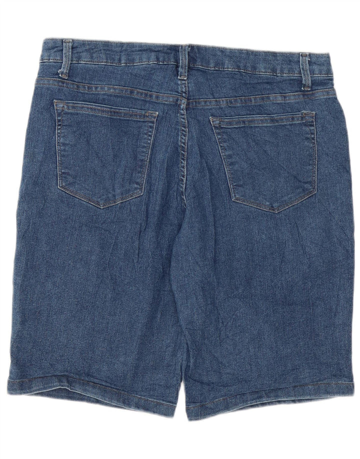 Lee mujeres Riders Mid Rise Bermuda pantalones cortos de mezclilla W34 grande azul