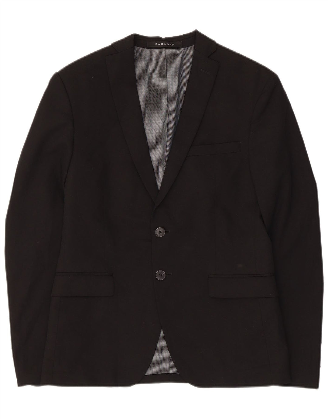 ZARA Chaqueta Blazer De 2 Botones Para Hombre UK 34 XS Viscosa Negra