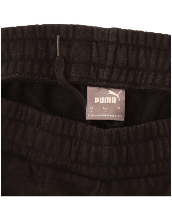 Puma - Pantalón de chándal para hombre, talla grande, algodón negro