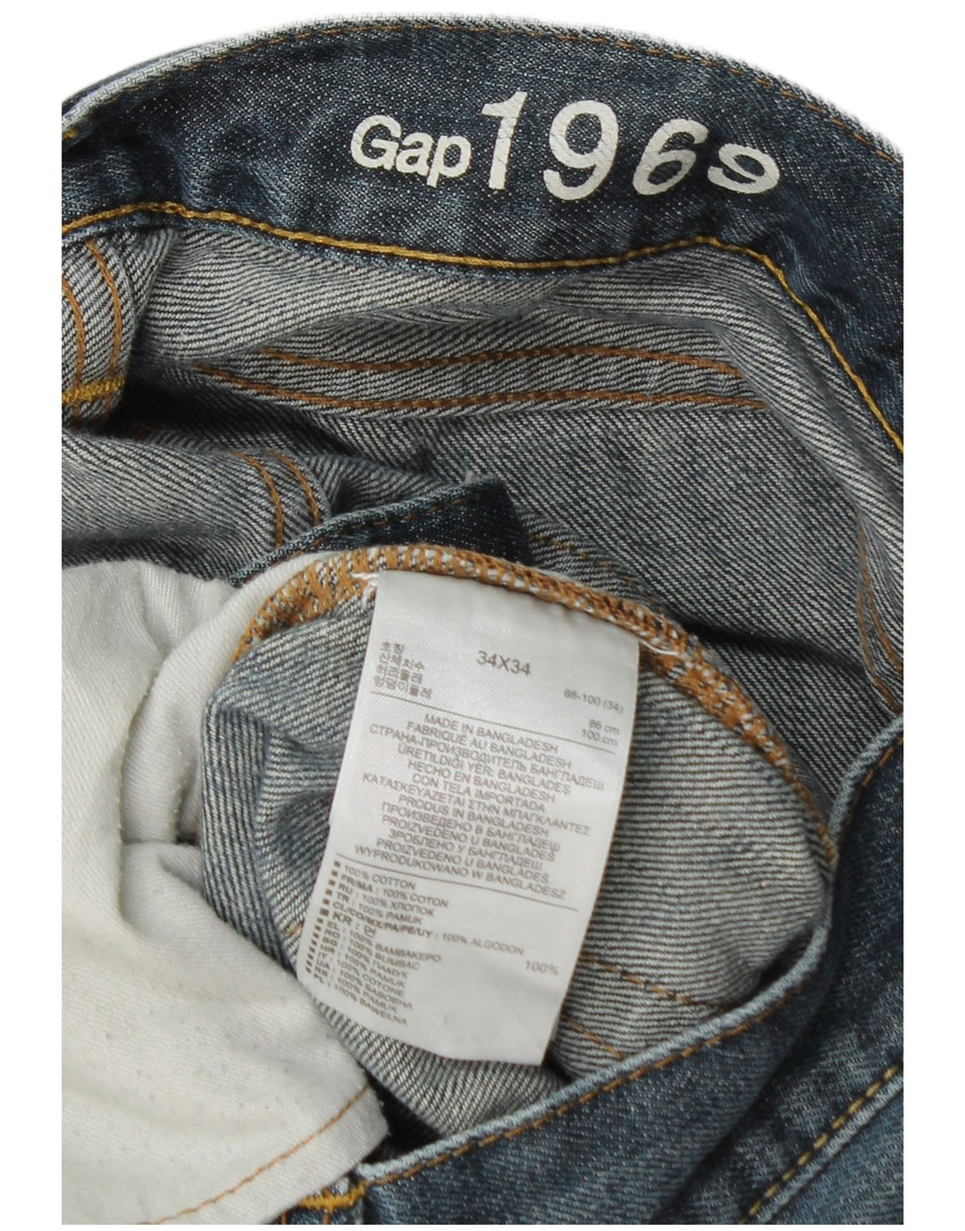 Vaqueros rectos para hombre Gap W34 L34 Algodón azul