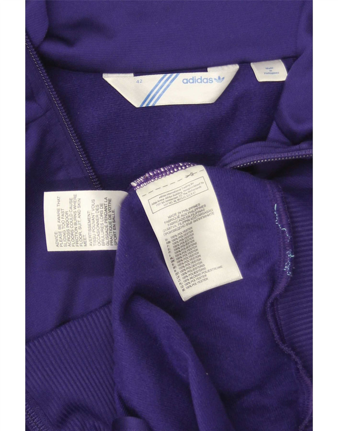 Adidas Mujer Chándal Top Jacket IT 42 Medio Púrpura Poliéster