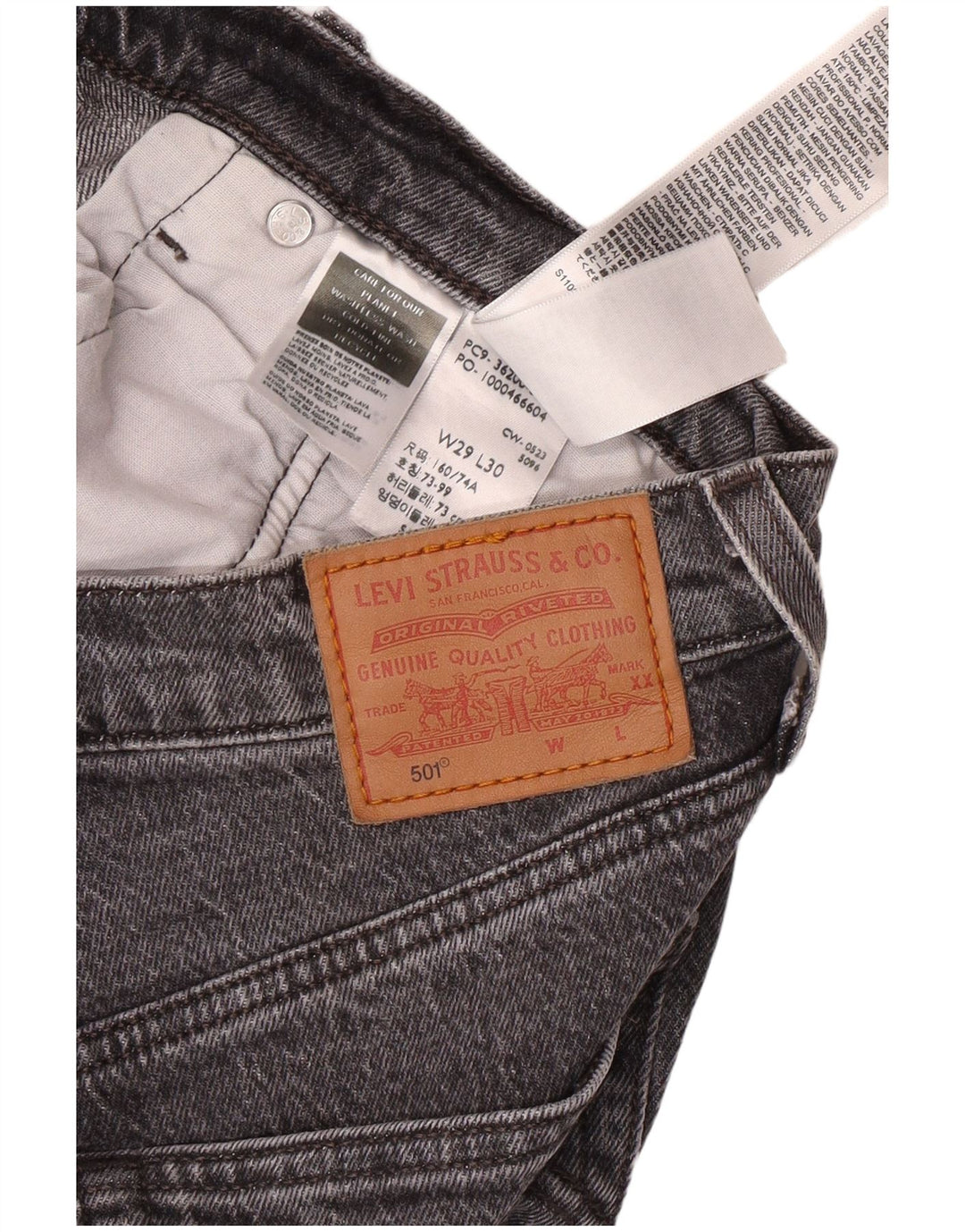 LEVI'S Jeans rectos 501 para hombre W29 L30 Algodón gris