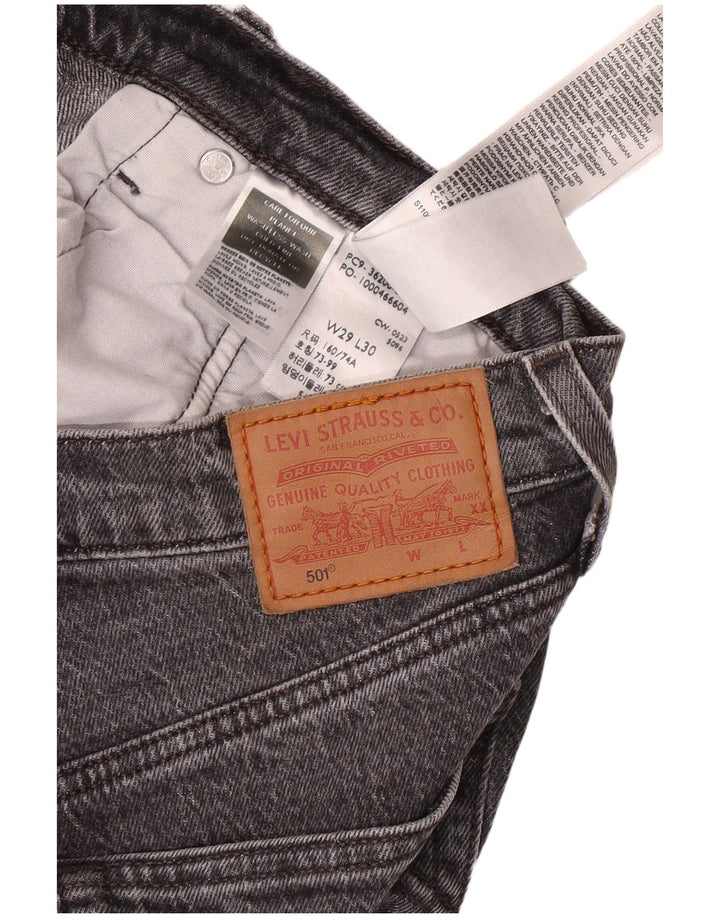 LEVI'S Jeans rectos 501 para hombre W29 L30 Algodón gris