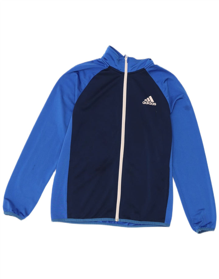 Adidas - Chaqueta de chándal para niño, 13-14 años, color azul, poliéster