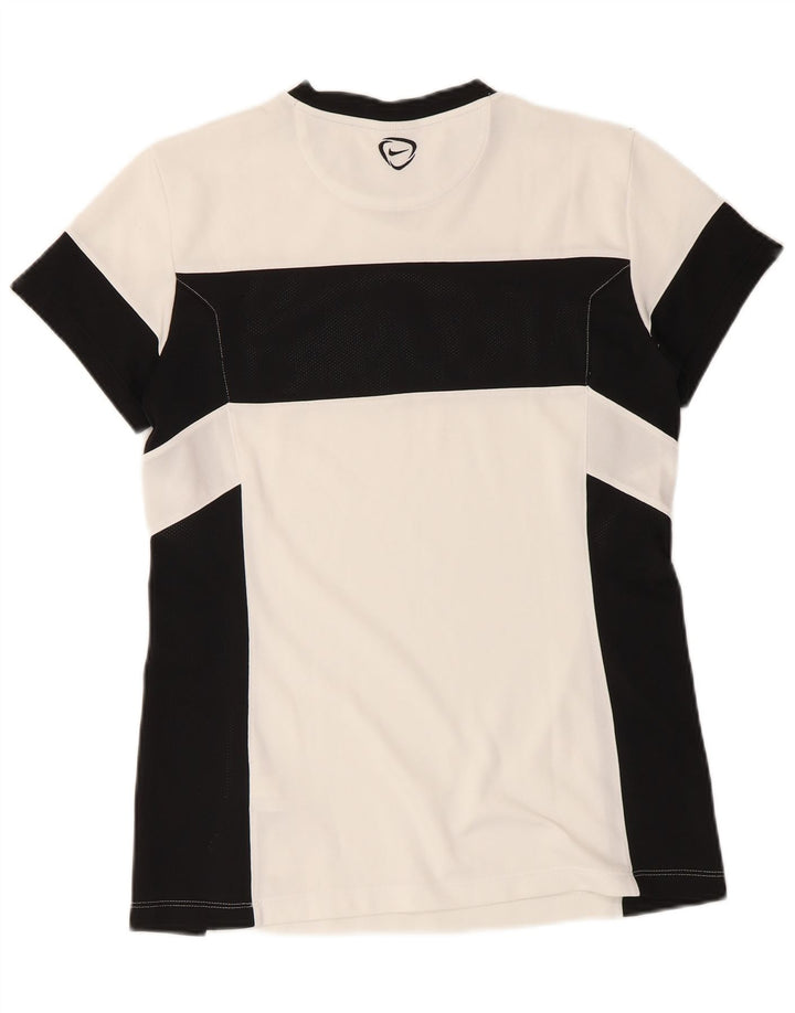 Camiseta Nike Dri Fit para hombre Top medio blanco color block Poliéster