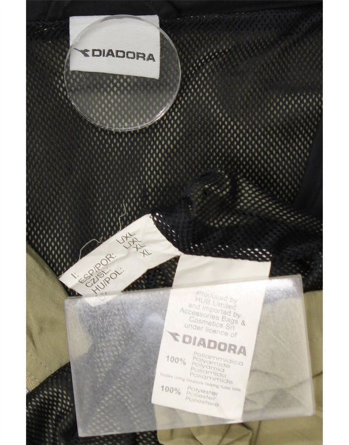 DIADORA Chubasquero con capucha para hombre ES 42 XL Caqui Poliamida